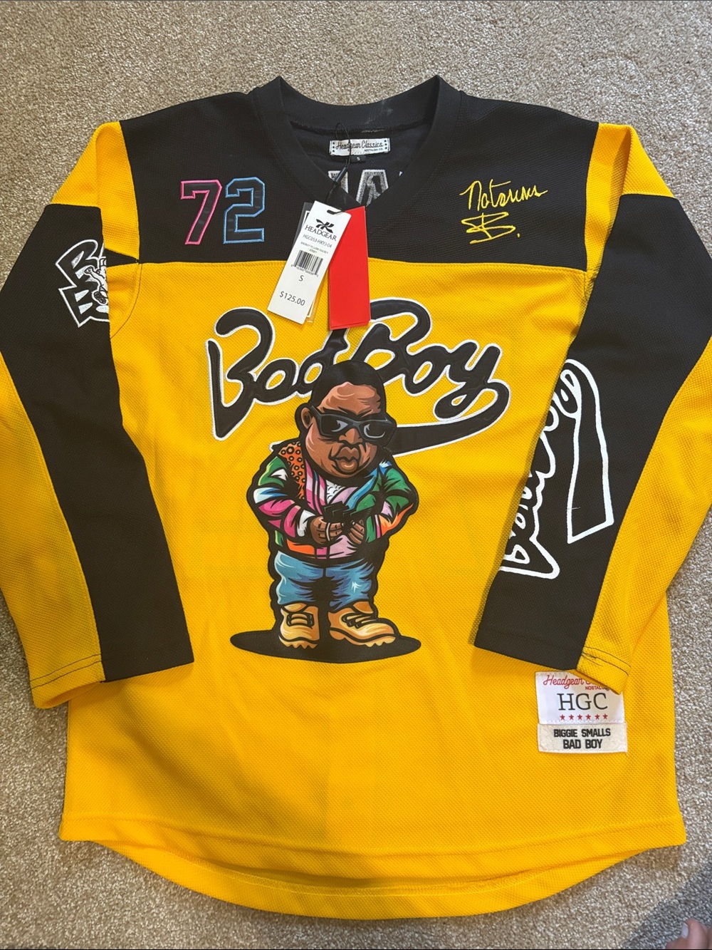 Nostalgia Yellow & Black 'Bad Boy' Pullover Sweatshirt
